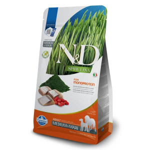FARMINA N&D DOG GF SPIRULINA HERRING M/L suņu barība Siļķe, spirulīna 2kg